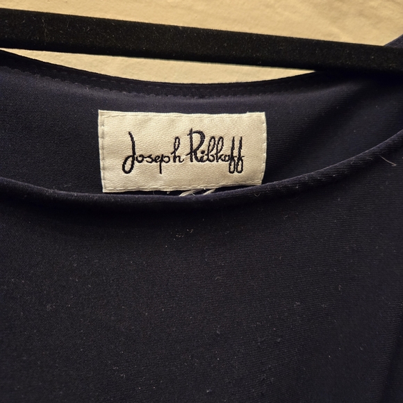 Joseph Ribkoff Black Draped Midi Dress Sleeveless Elegant - Picture 6 of 8